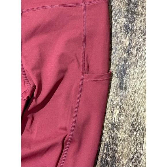 Zyia Active Light & Luxe Pocket Reflective Hi rise 7/8 leggings Merlot size 6-8 - Picture 3 of 5